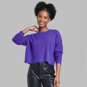Wild Fable Purple Long Sleeve Cable knit Sweater